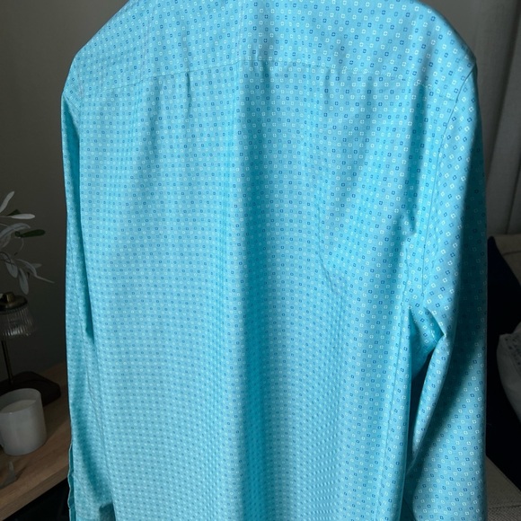 Banana Republic Men’s Teal Longsleeve Patterned Button Up Size L - Picture 8 of 12